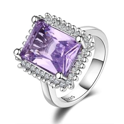 Amethyst Zircon Splendid Ring - 925 Sterling Silverring9