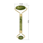 Double Head Green Jade RollerRaw StoneMassage Roller