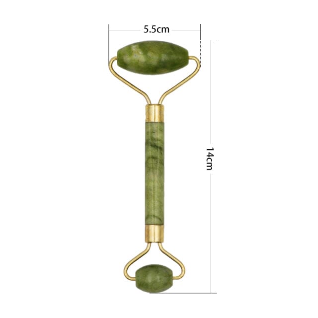 Double Head Green Jade RollerRaw StoneMassage Roller