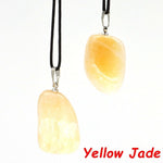 Aventurine and Other Stones Natural Crystal Irregular Tumbled Stone Reiki Rope NecklaceNecklaceYellow Jade