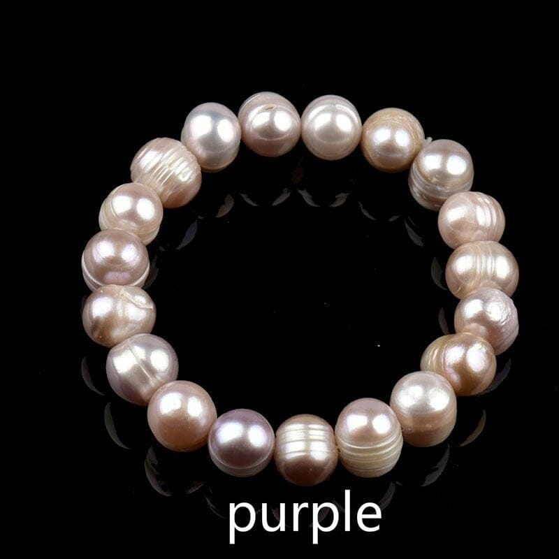 8mm Tricolor Natural Freshwater Pearl BraceletBraceletPURPLE
