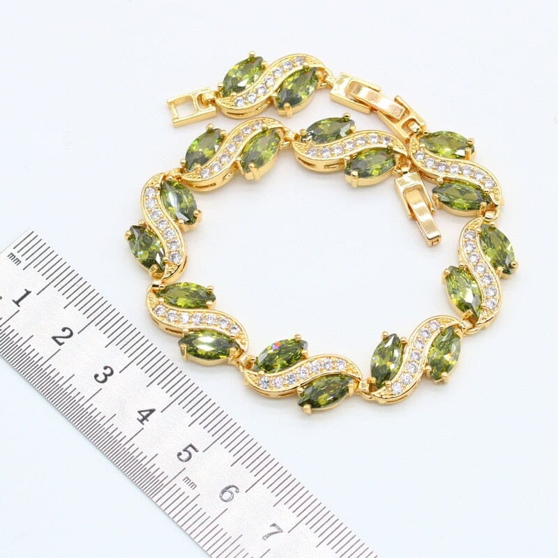 Luxury Gorgeous Peridot Lovely Jewelry SetRing