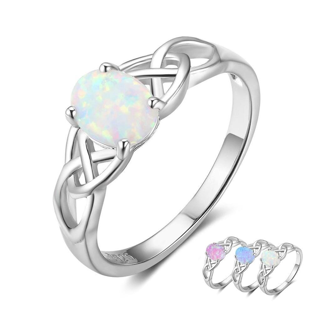 925 Sterling Silver Milky Opal RingRing