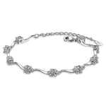 Genuine Round Diamond Bracelet - 925 Sterling SilverBracelet17cm