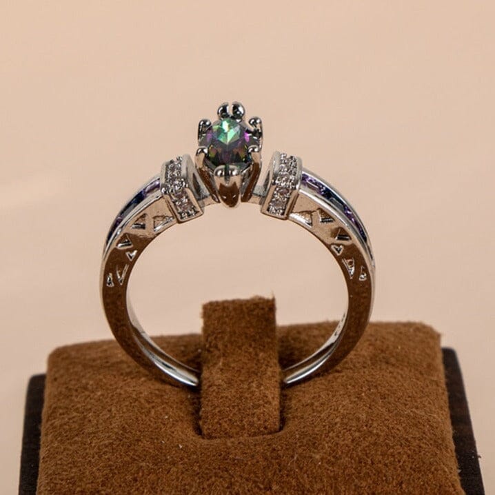 Party Jewelry Fire Mystic Topaz Ring - 925 Sterling SilverRing