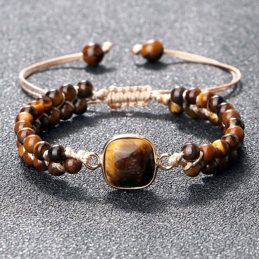 Natural Tiger Eye Stone Yoga Wrap BraceletBracelet