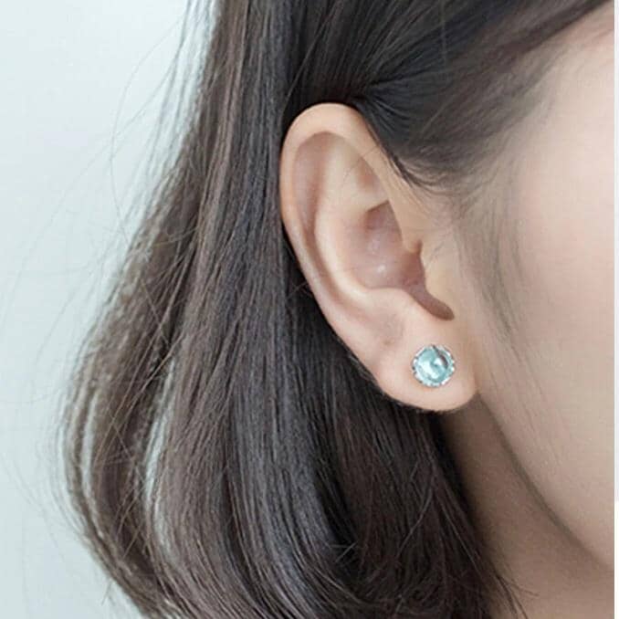 Light Blue Aurora Mermaid Crystal Tears Earrings - 925 Sterling SilverEarrings