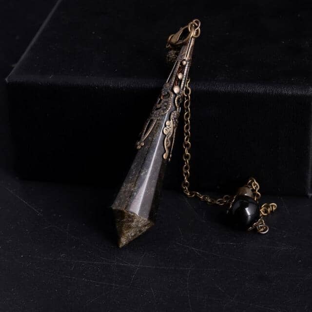 Reiki Dowsing Amulet Crystal Divination Obsidian PendulumPendulum