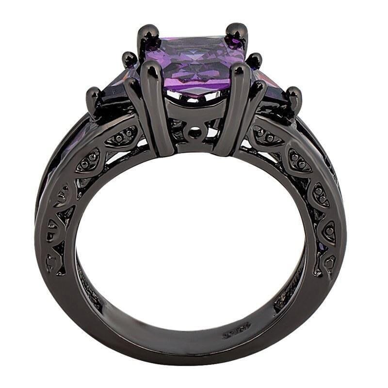 Amethyst Black Gold Filled RingRing