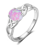 925 Sterling Silver Milky Opal RingRing7Pink