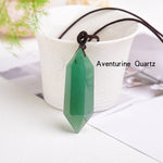 1pc Natural Crystal Quartz Double Point Pendant NecklaceNecklaceAventurine Quartz