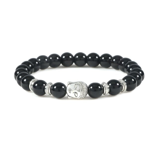 Men Buddha Natural Stone Bead BraceletsBraceletBlack Onyx