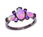 Fire Opal & Amethyst Black Gold RingRing6