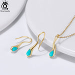 Natural Turquoise Handmade Gemstone Dangle Earrings - 925 Sterling SilverEarrings