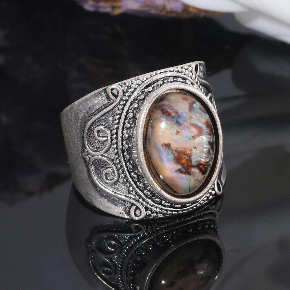 Vintage Natural Abalone Stone RingRing6