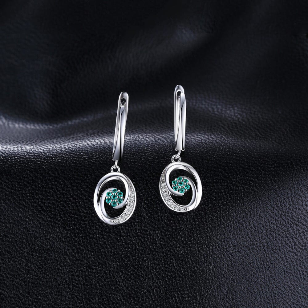 Party Oval Emerald Drop Earrings - 925 Sterling SilverEarrings