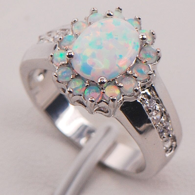 Fashion Classic White Fire Opal Ring - 925 Sterling SilverRing