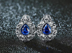 Blue/Pink Sapphire Stud Earrings - 925 Sterling SilverEarrings