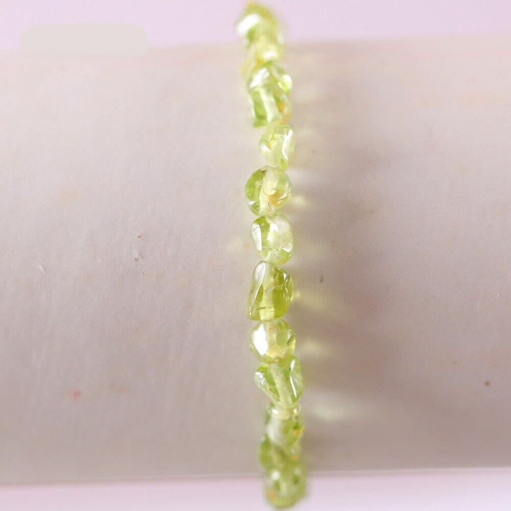 Stretch Irregular Shape Natural Stone Beads Peridot Olivine BraceletBracelet