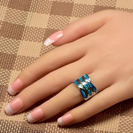 Eternity Blue Fire Opal RingRing