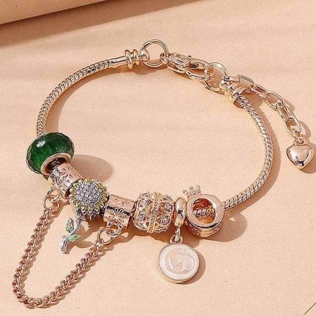 Creative Crown and Sunflower Charm BraceletBracelet