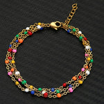 Pretty Double Layered Adjustable BraceletBraceletMulticolor