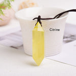 1pc Natural Crystal Quartz Double Point Pendant NecklaceNecklaceCitrine