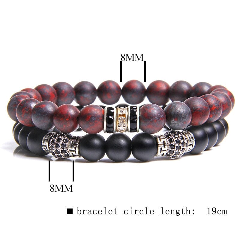 2pc Natural Bloodstone Beaded BraceletBracelet