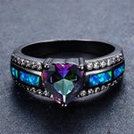 Mystic Topaz & Blue Fire Opal Heart RingRing