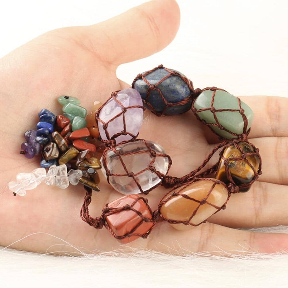 7 Chakra Natural Tumbled Gemstone Hanging DecorationHome Decor
