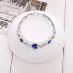Sapphire Crystal Heart Charm BraceletBracelet