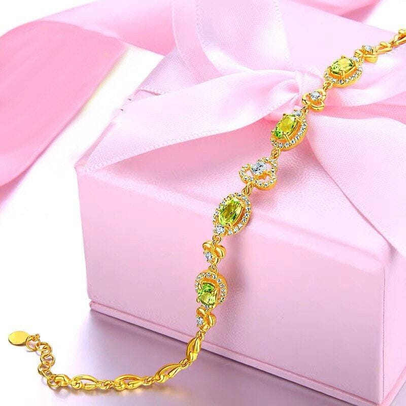 Shiny Peridot Stone Trend BraceletBracelet