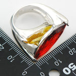 Huge Garnet Citrine 925 Sterling Silver RingRing