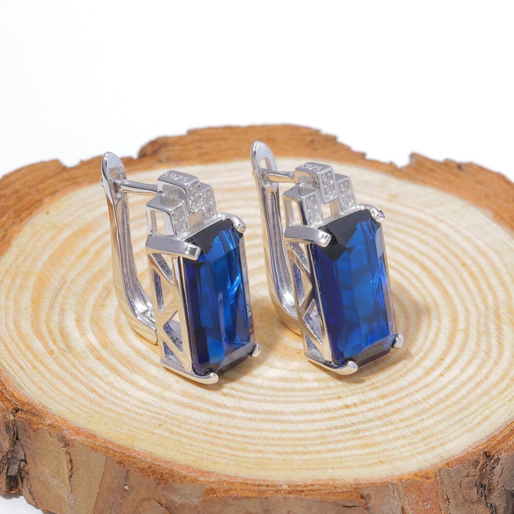 925 Sterling Silver Multicolors Stone Topaz Stud EarringsEarrings