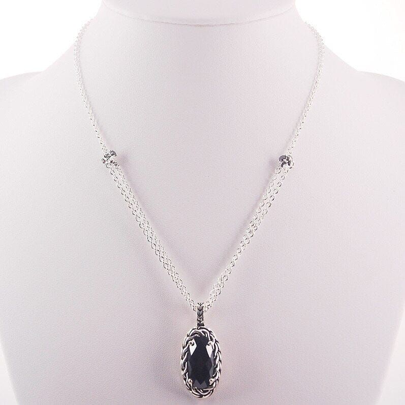 Romantic Black Onyx Necklace - 925 Sterling SilverNecklace