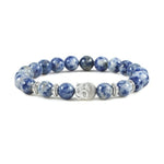 Men Buddha Natural Stone Bead BraceletsBraceletWhite Dot Blue