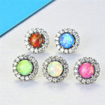 Green Fire Opal Cubic Zirconia Silver EarringsEarrings