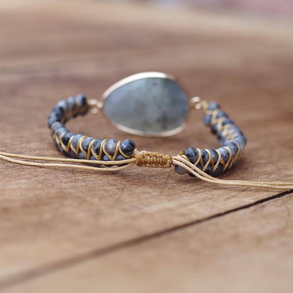Natural Labradorite Handmade String Braided Charm BraceletBracelet