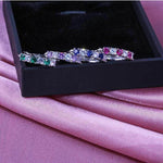 Silver Love Sapphire Emerald Amethyst Ruby EarringsEarrings