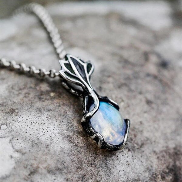 Mystery Fairy Leaf Moonstone NecklaceNecklace