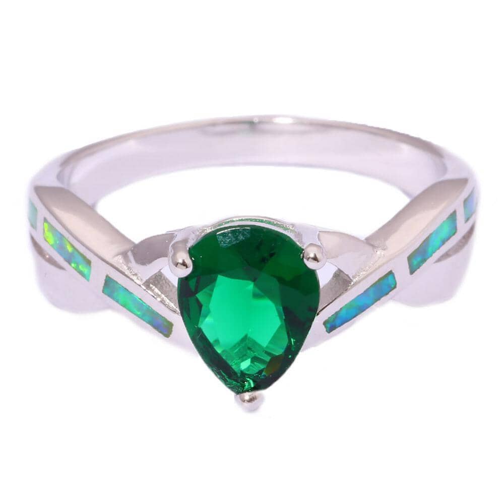 Green Fire Opal Green Quartz RingRing
