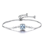 Classy Geometric Aquamarine Bracelet - 925 Sterling SilverBracelet