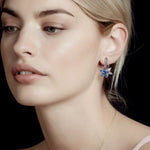 High-Quality Bohemian Citrine Blue Topaz Gemstone Clip Earrings - 925 Sterling SilverEarrings