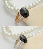 Black Onyx Rose Gold & Platinum Plated RingRing