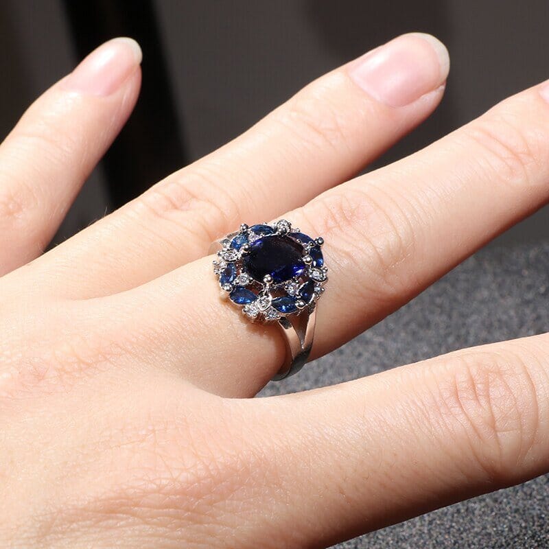 Trendy Design Ruby Aquamarine Sapphire Ring - 925 Sterling SilverRing