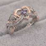 Heart Infinity Love Amethyst Ring - 925 Sterling SilverRing
