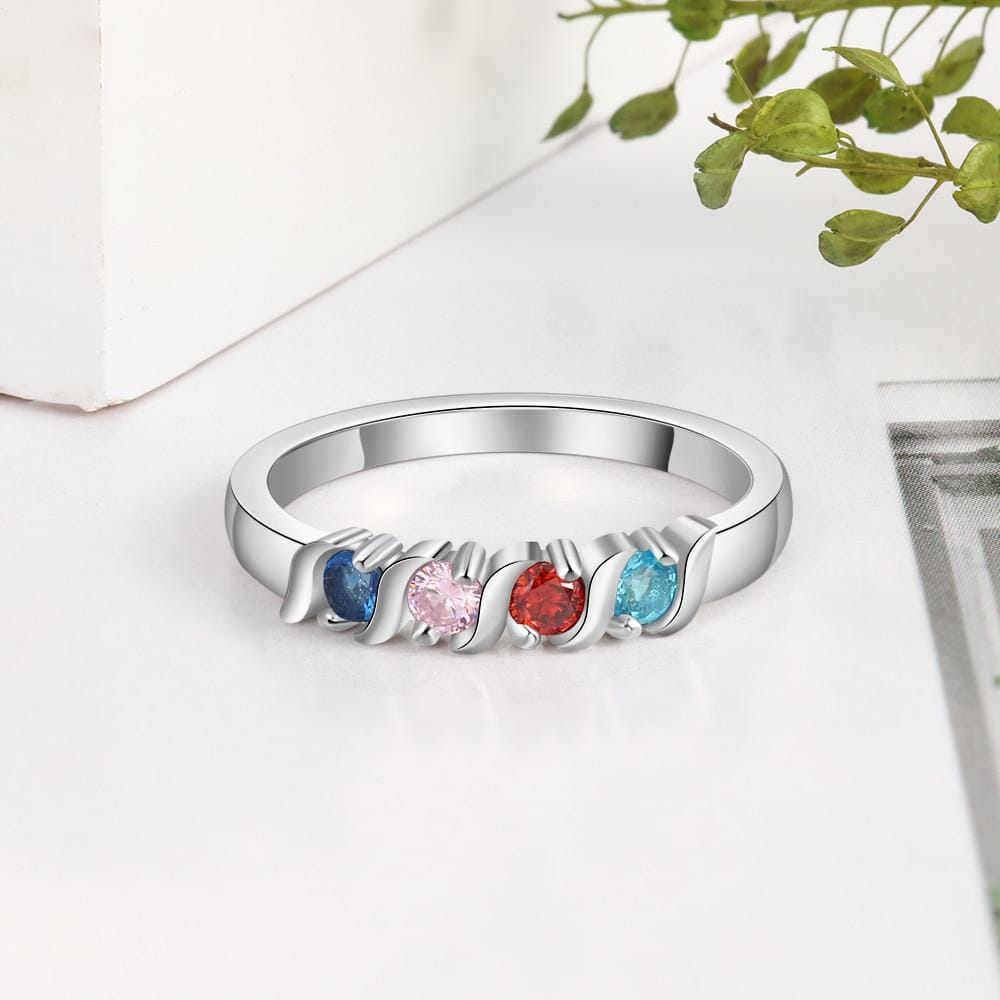 Personalized 4 Birthstones RingRing