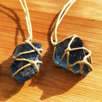 Natural Quartz Crystal Stone / Blue-Green Fluorite PendantPendant
