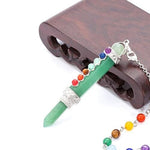 Natural Crystal Chakra Pendulum WandPendantGreen Aventurine