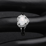White Fire Australian Opal Heart RingRing